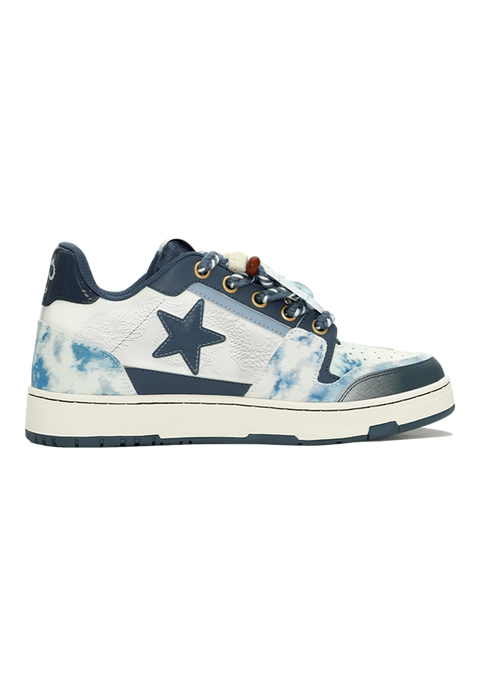 Retro Star Sneakers-Blue And White Porcelain - PSYLOS 1, Retro Star Sneakers-Blue And White Porcelain, Shoes, KAALIXTO, PSYLOS 1